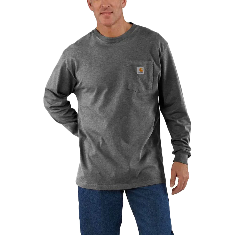 Men's Loose Fit Heavyweight Long-Sleeve Pocket T-Shirt - Onhollan