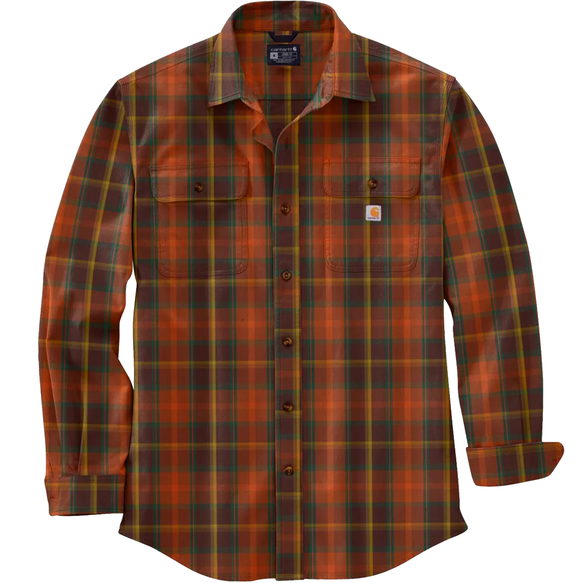 Men's Loose Fit Heavyweight Flannel Long Sleeve Plaid Shirt - Onhollan