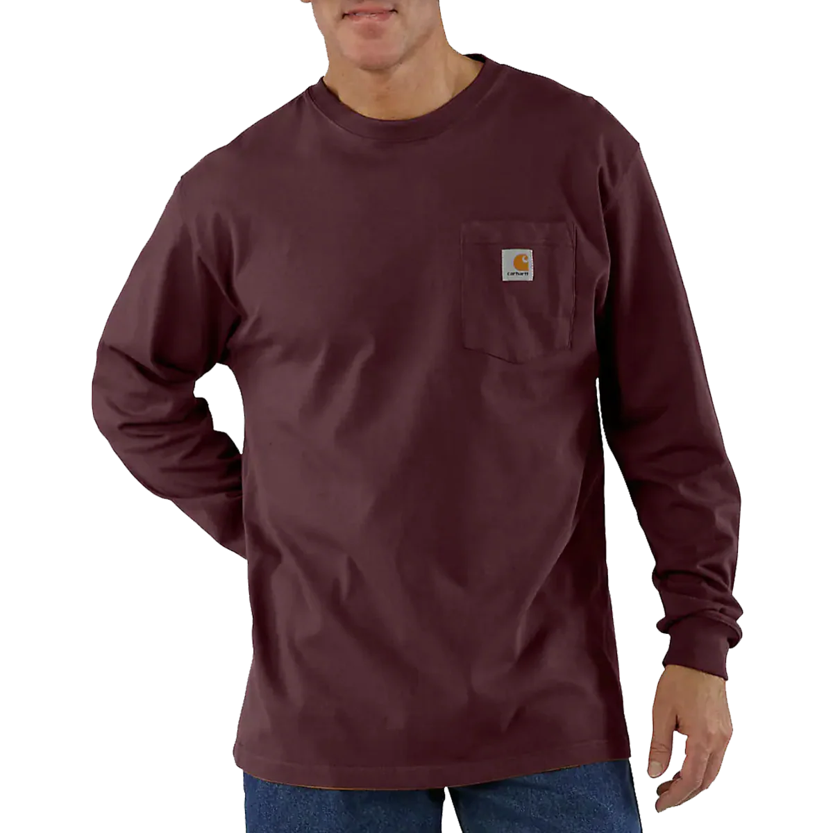 Men's Loose Fit Heavyweight Long-Sleeve Pocket T-Shirt - Onhollan