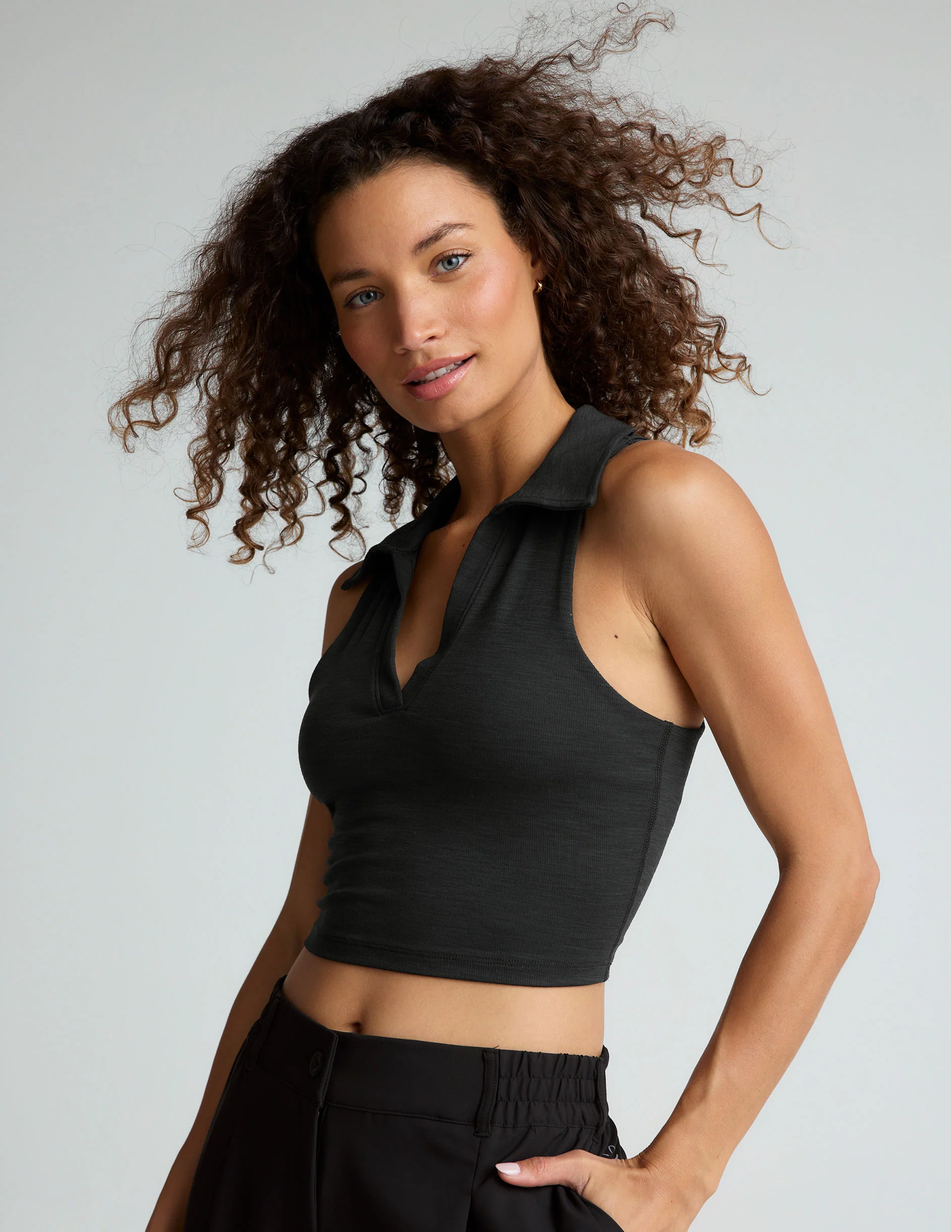 Heather Rib Prep Cropped Tank - Onhollan