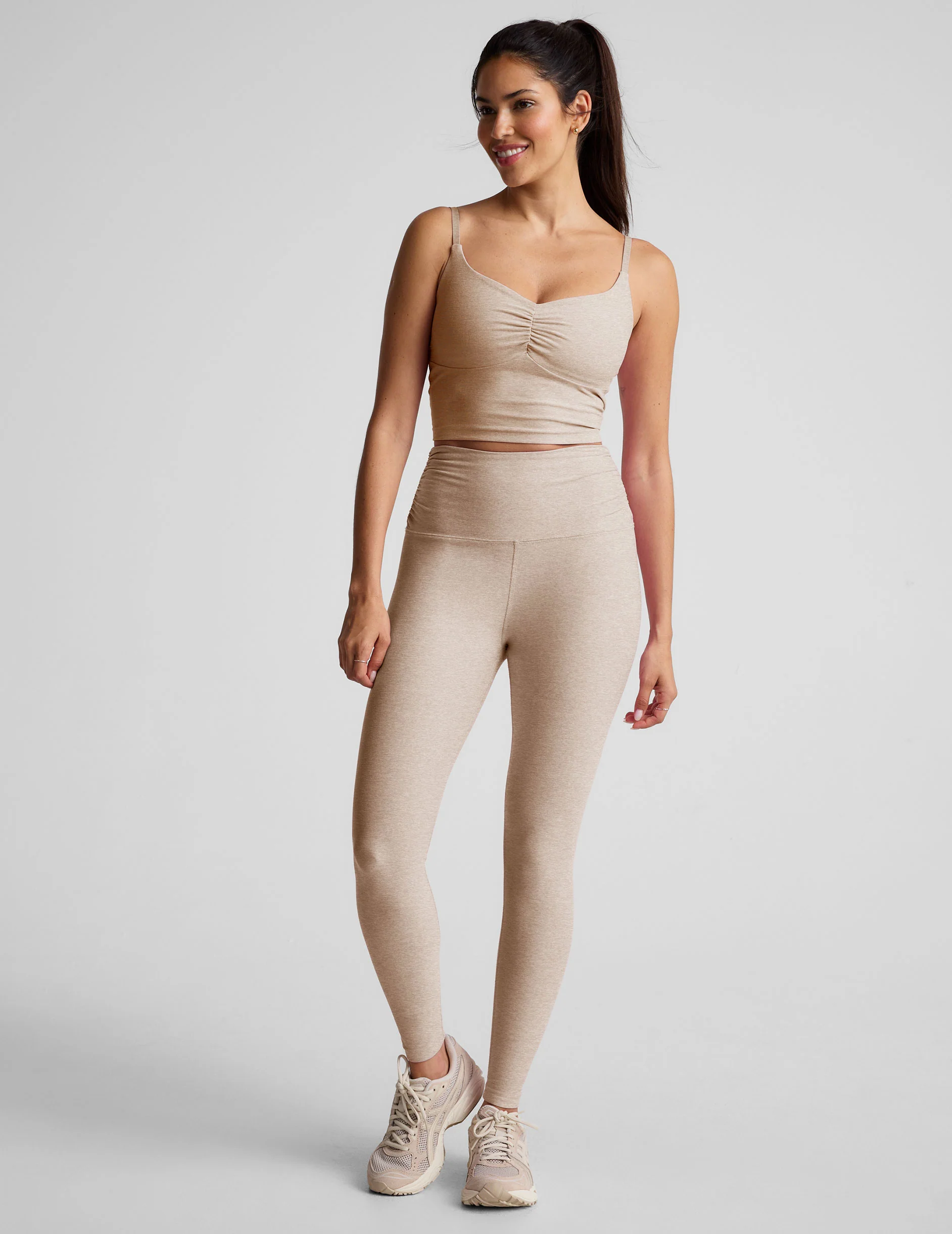 Spacedye Raise The Barre Shirred Cropped Tank - Onhollan