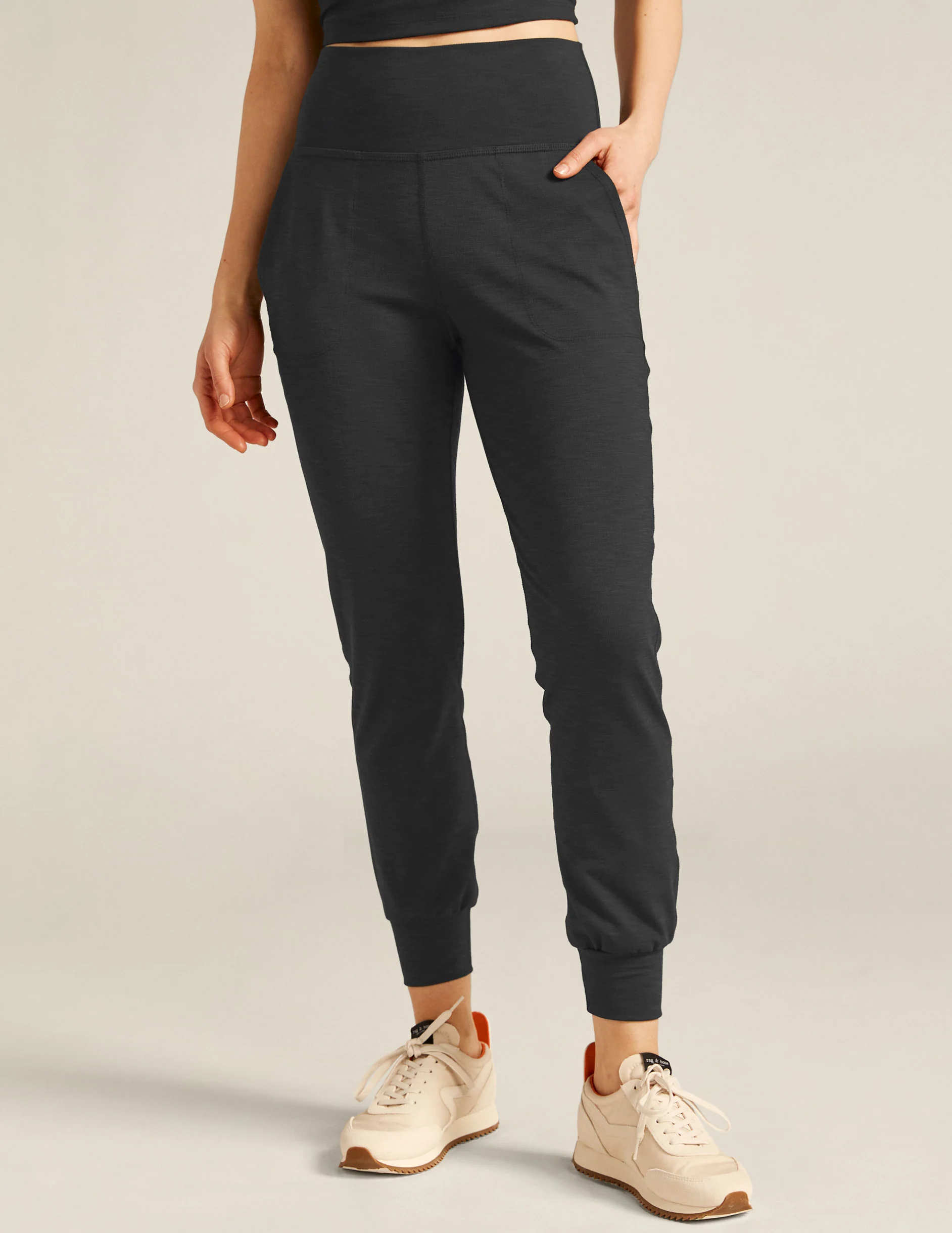 Heather Rib Midi Jogger - Onhollan