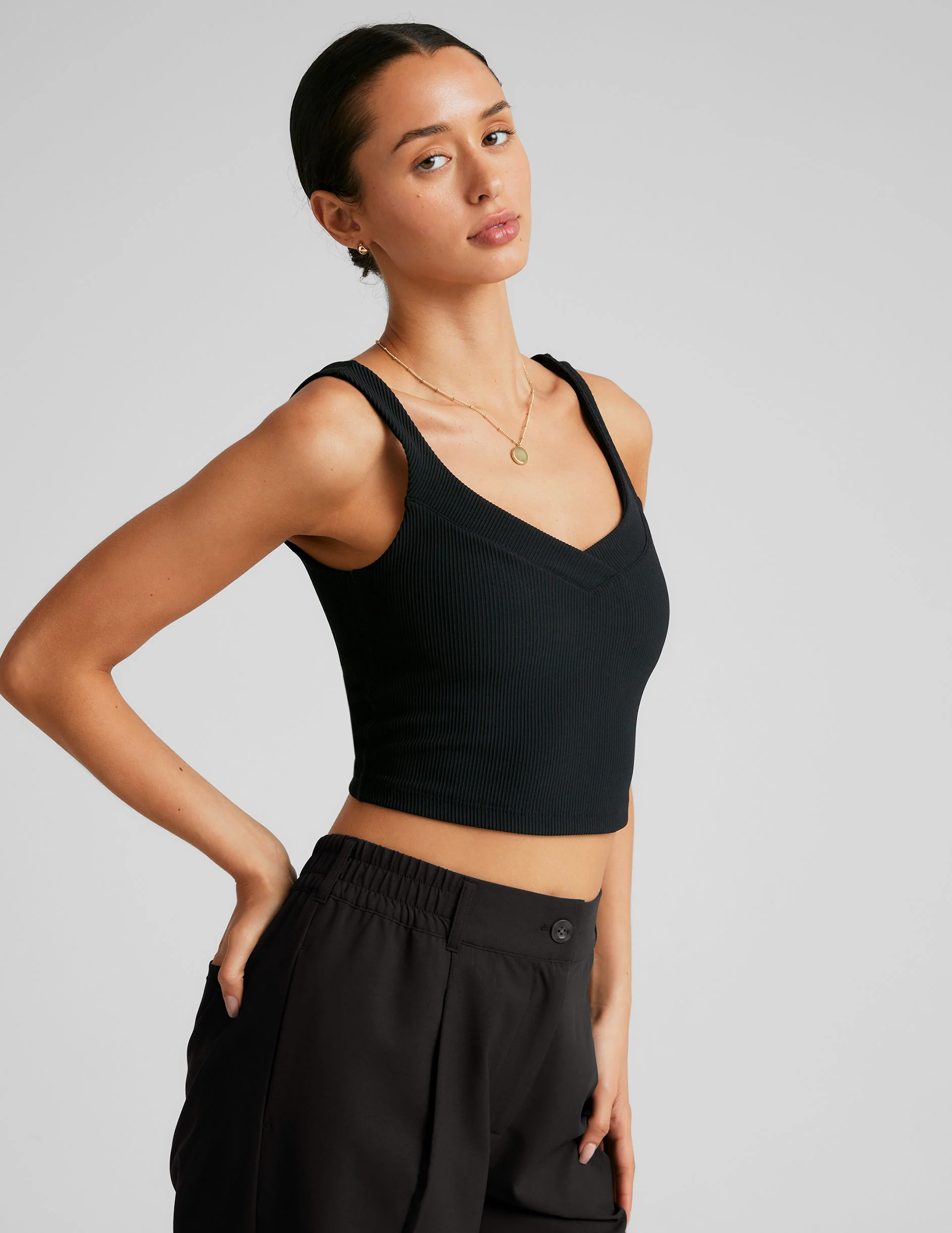 Impulse Ribbed Cropped Tank - Onhollan