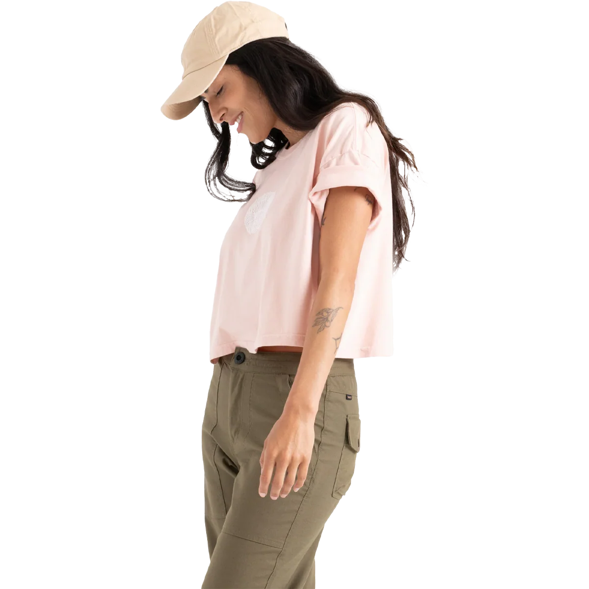 Women's Striped Shell Cropped Tee - Onhollan