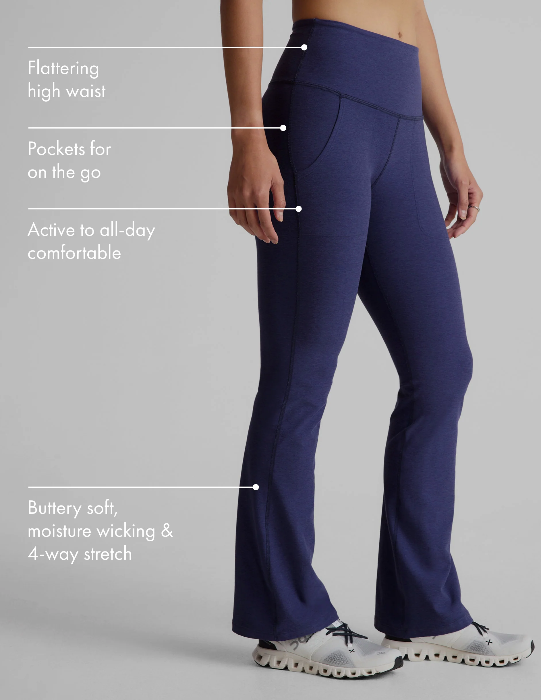 Spacedye High Waisted Practice Pocket Bootcut Pant - Onhollan