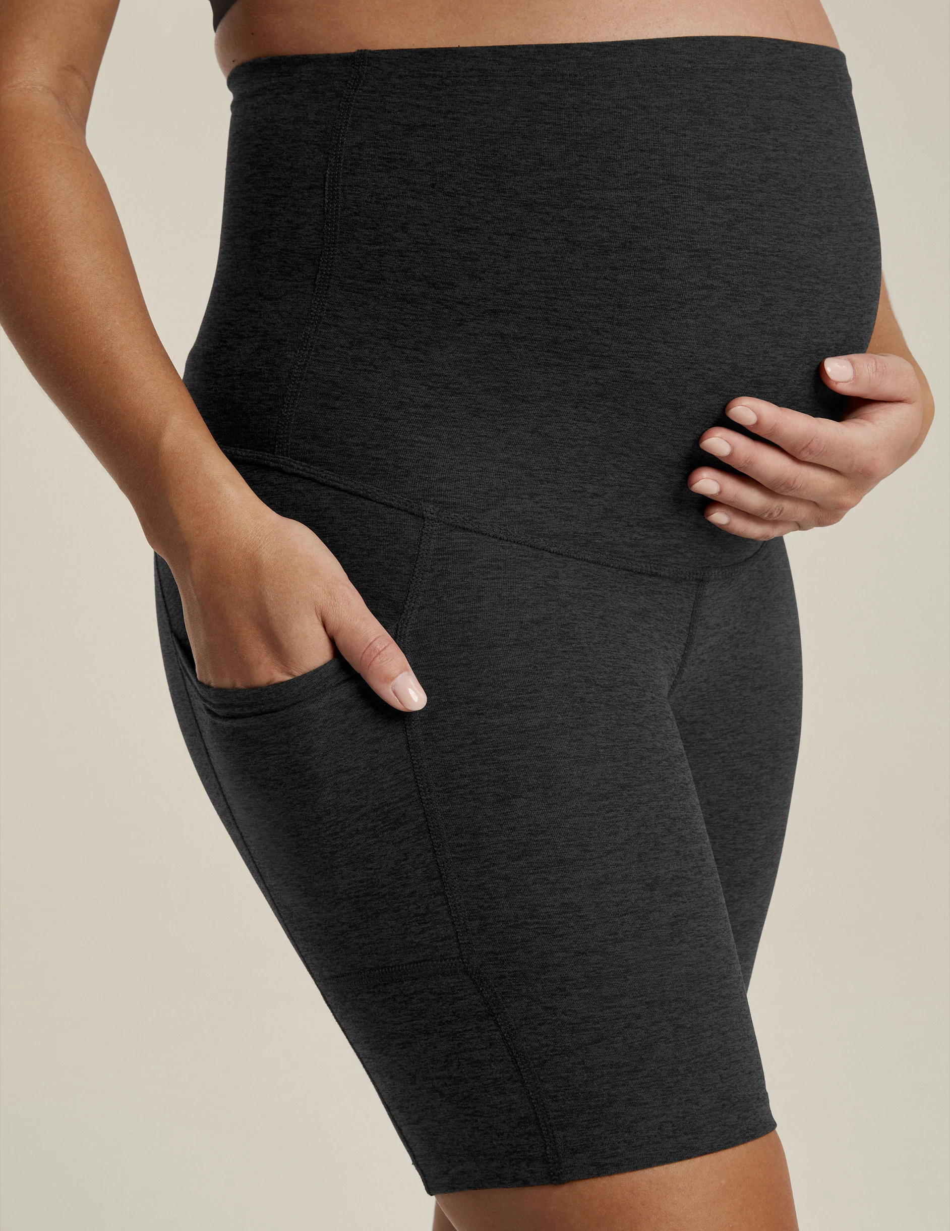 Spacedye Pockets Forever Maternity Biker Short - Onhollan
