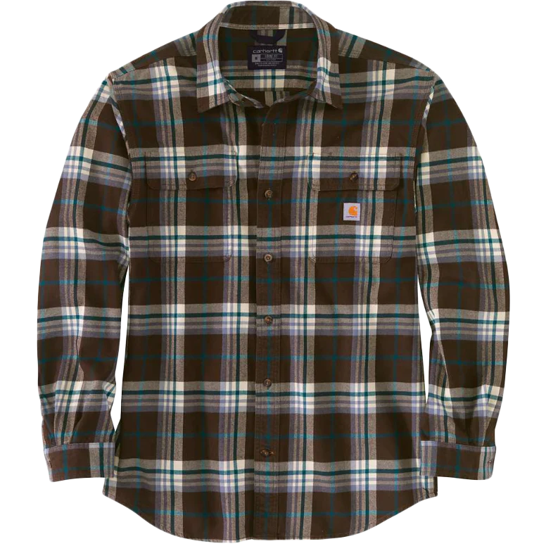 Men's Loose Fit Heavyweight Flannel Long-Sleeve Plaid Shirt - Onhollan