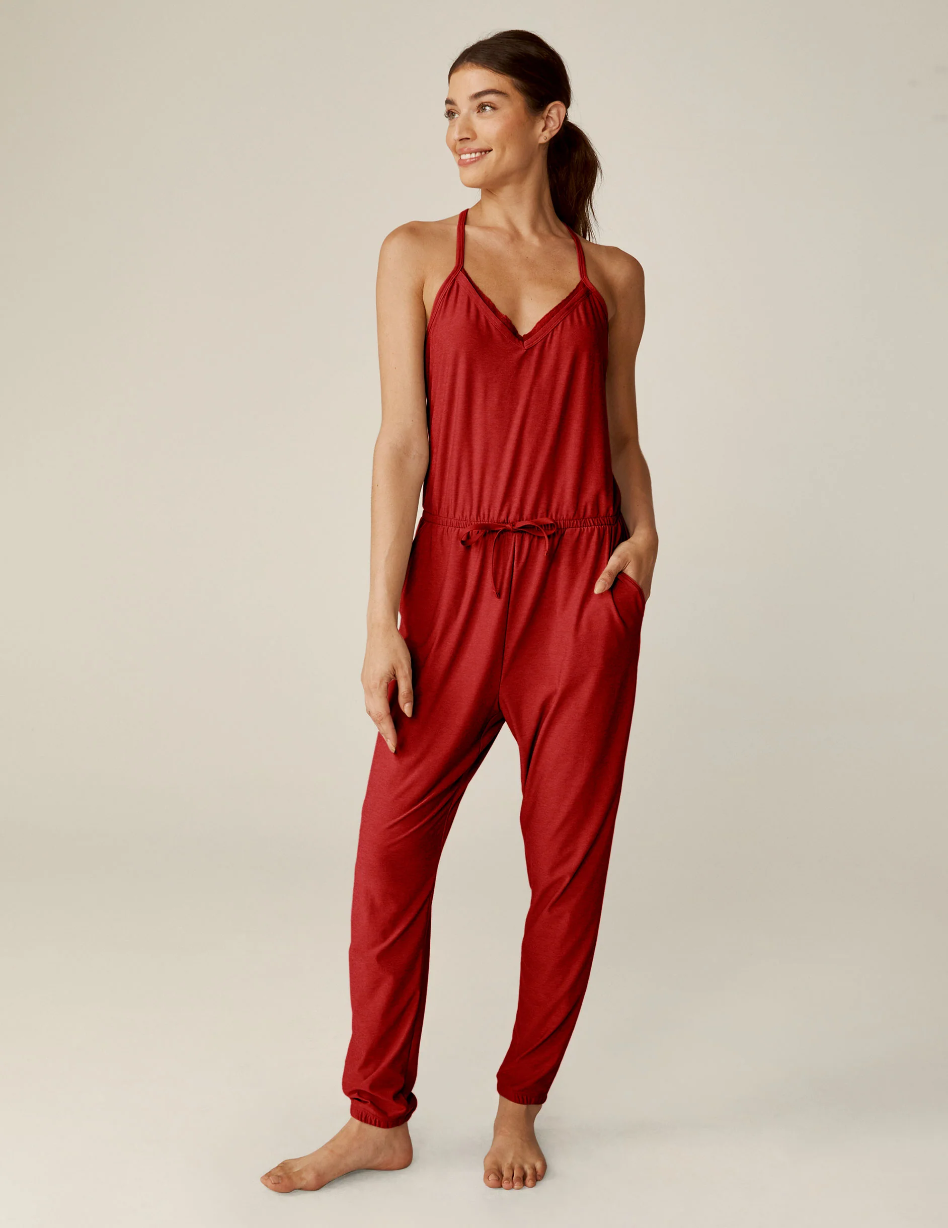 Featherweight Dream Lace Racerback Jumpsuit - Onhollan