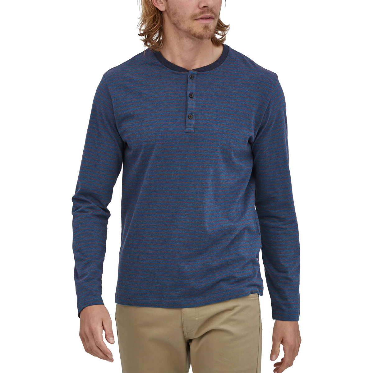 Men's Long-Sleeved Organic Cotton Lightweight Henley Pullover - Onhollan