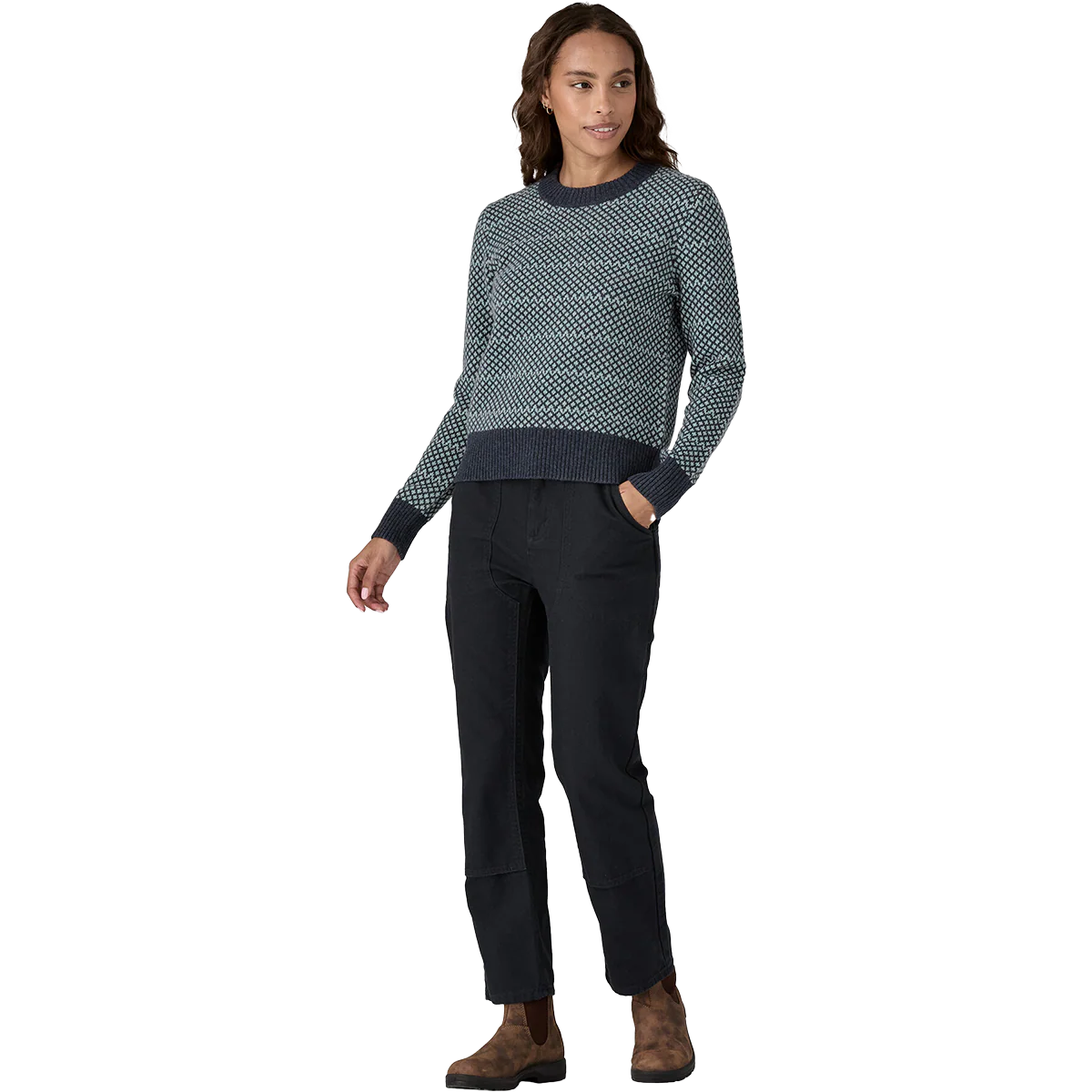 Women's Recycled Wool Crewneck Sweater - Onhollan