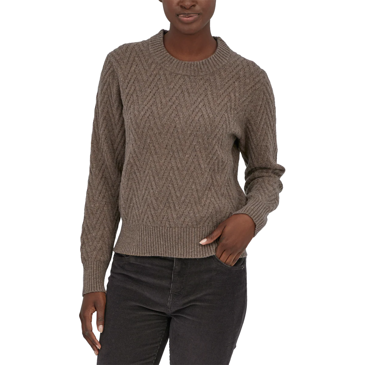 Women's Recycled Wool Crewneck Sweater - Onhollan