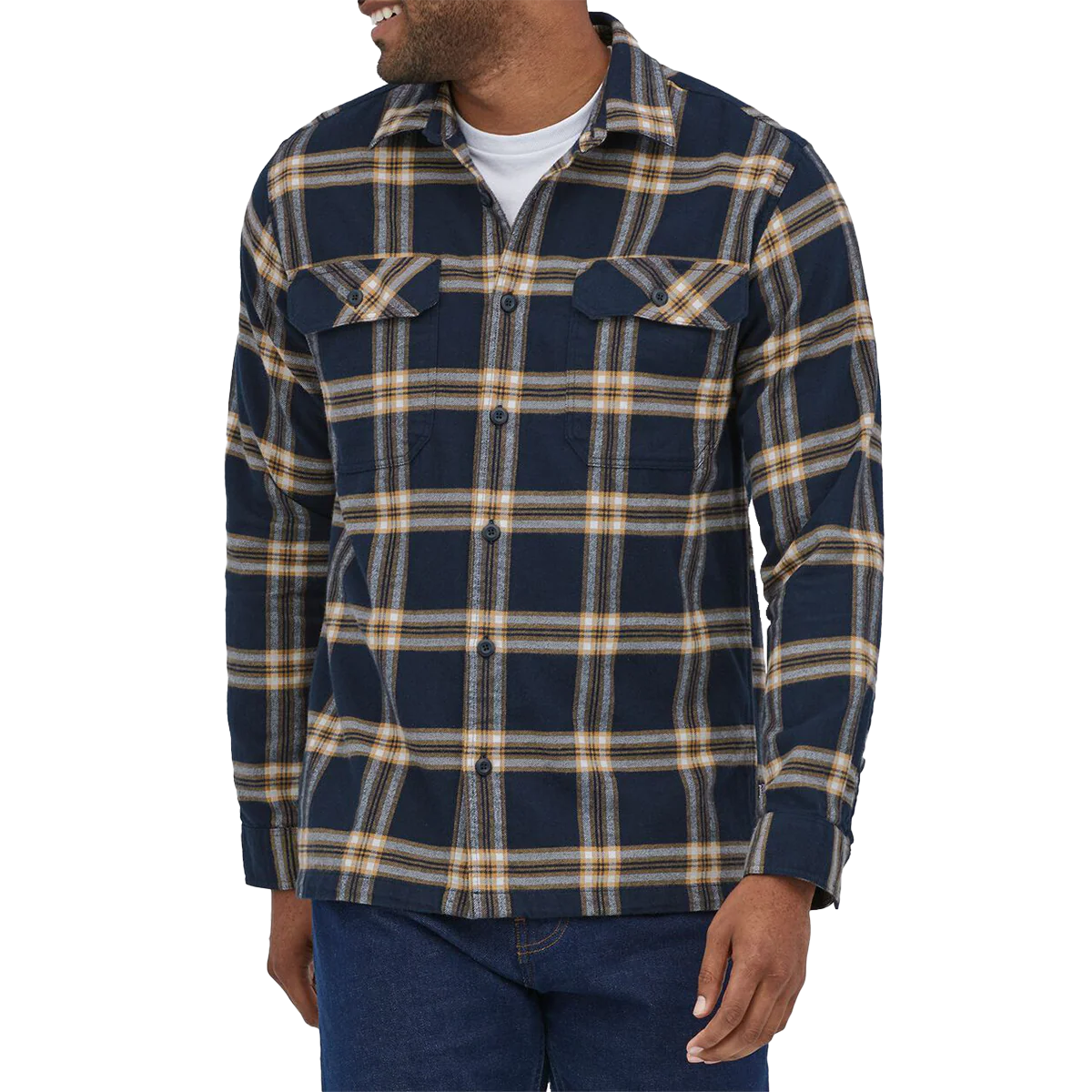 Men's Long Sleeve Organic Cotton Fjord Flannel Shirt - Onhollan