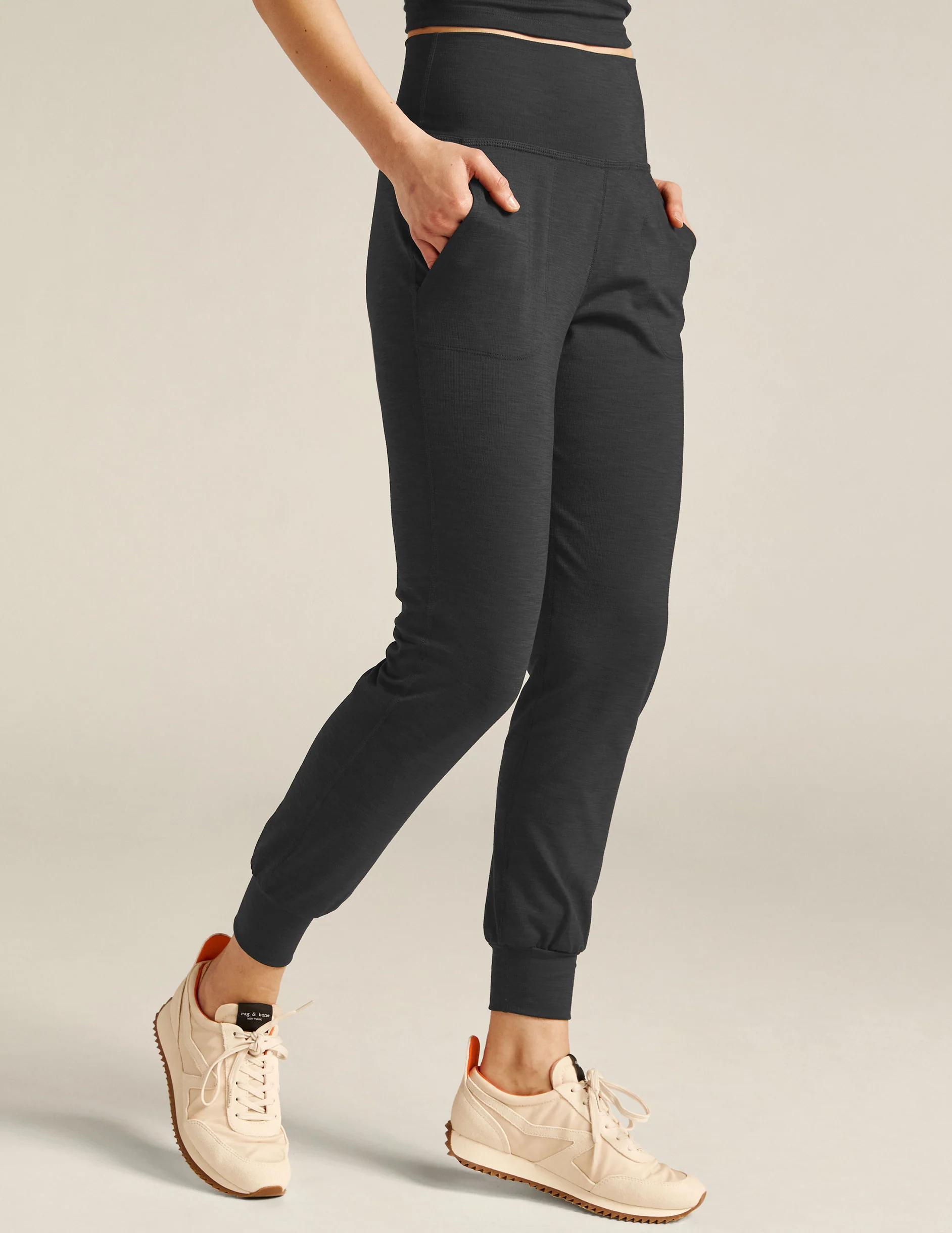 Heather Rib Midi Jogger - Onhollan