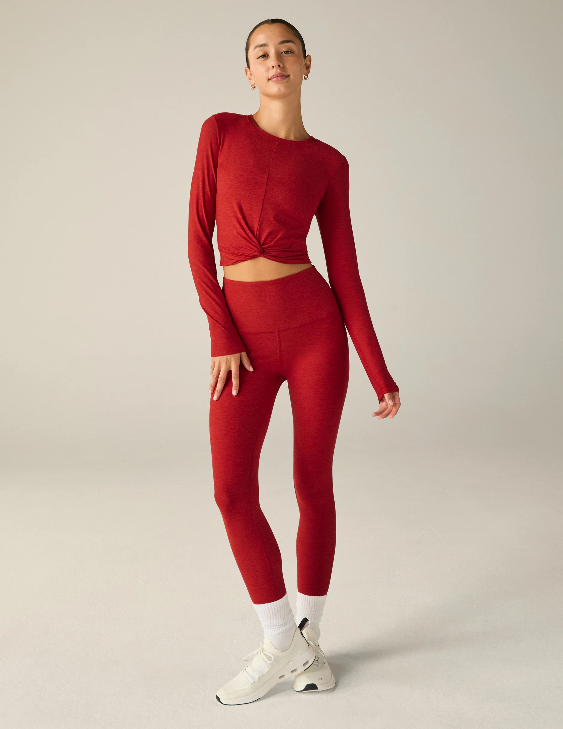 Featherweight Center Stage Cropped Long Sleeve Pullover - Onhollan