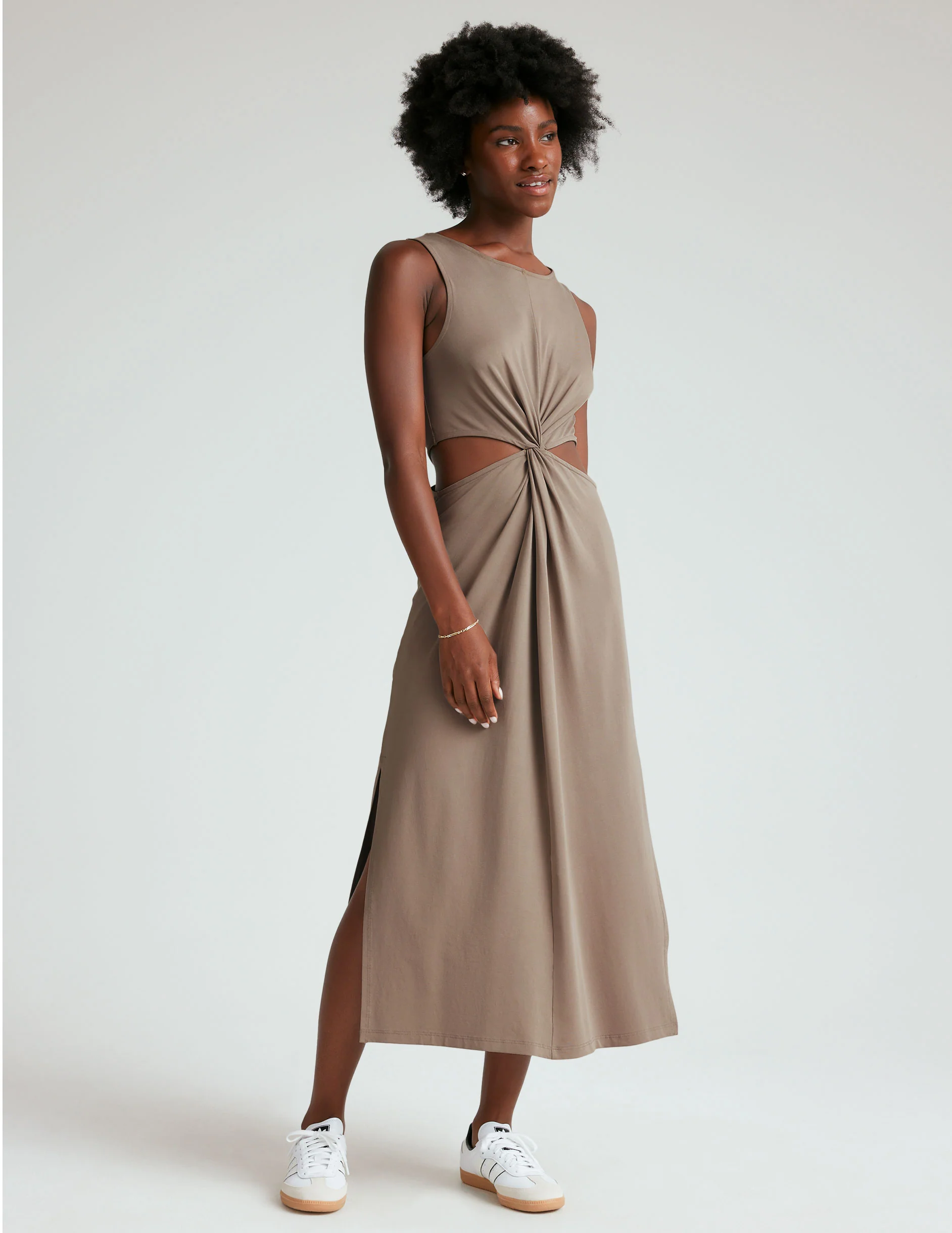 Around The World Front Twist Dress - Onhollan