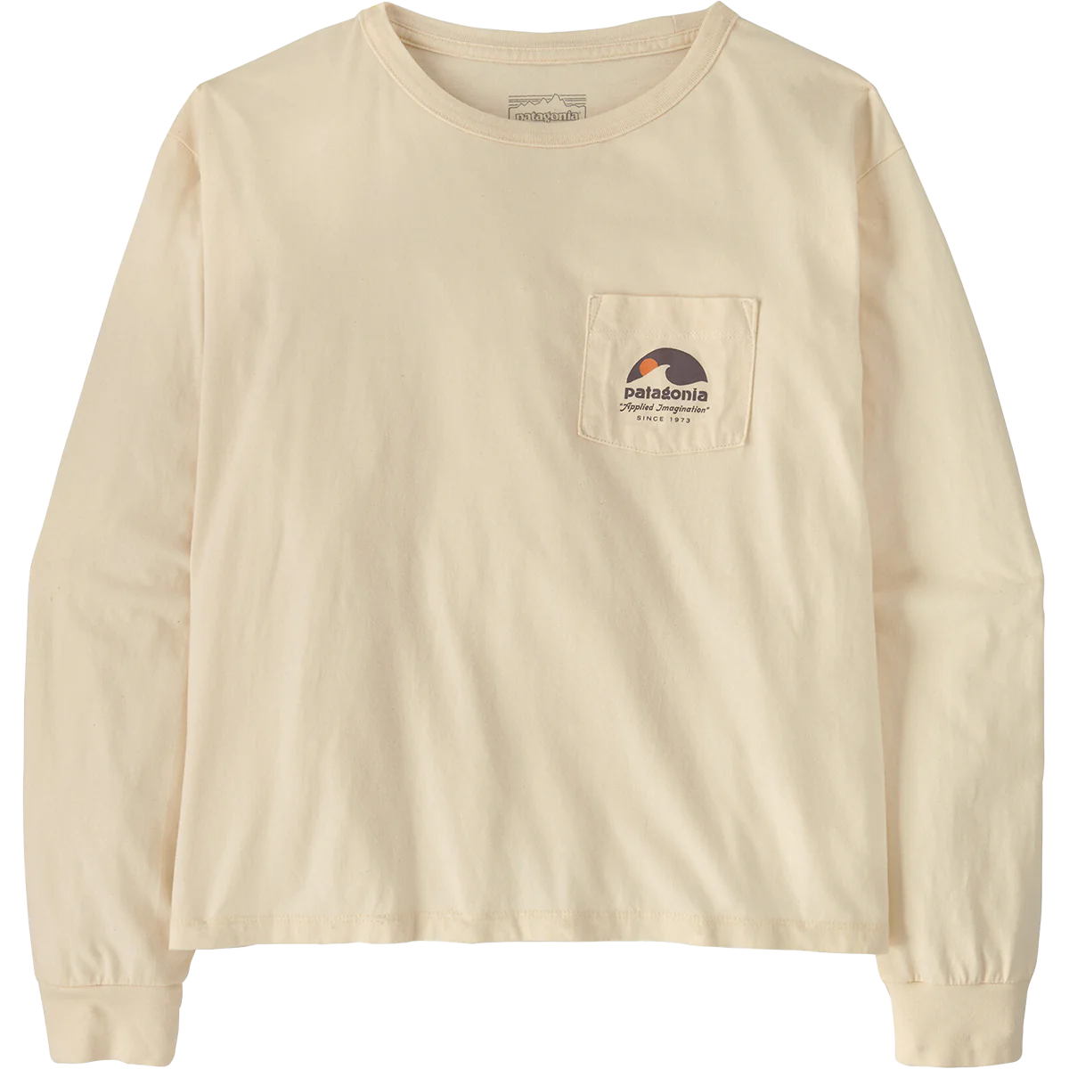 Women's Long Sleeve Applied Imagination Easy-Cut Organic Pocket T-Shirt - Onhollan