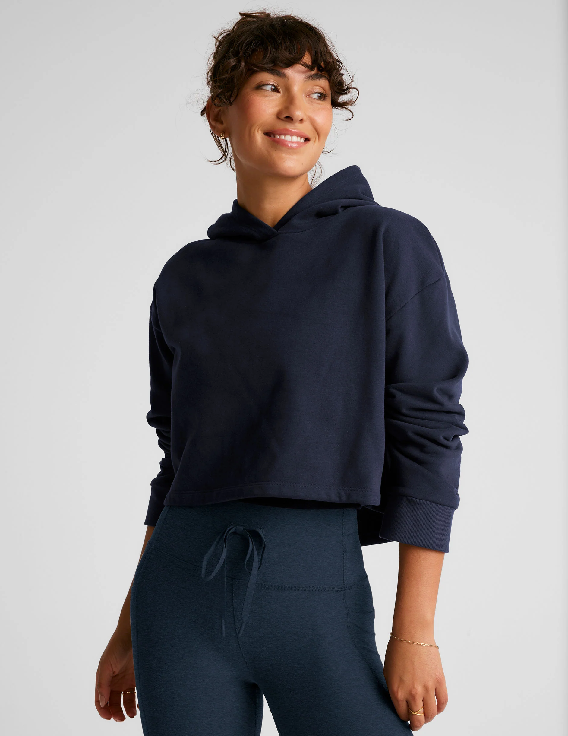 LuxeFleece Happiness Cropped Hoodie - Onhollan
