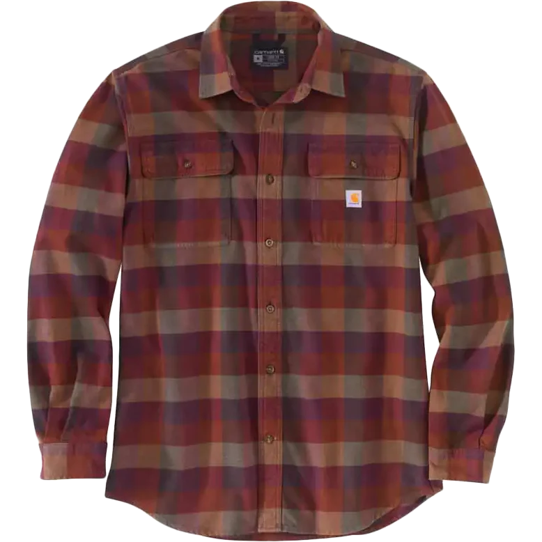 Men's Loose Fit Heavyweight Flannel Long-Sleeve Plaid Shirt - Onhollan