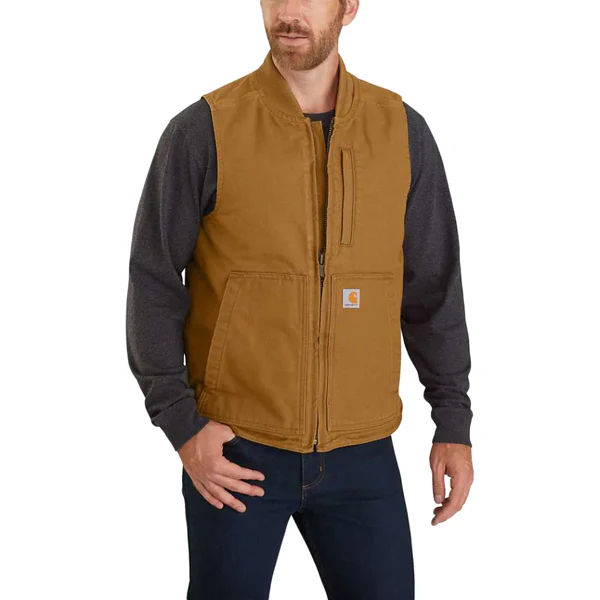 Men's Washed Duck Insulated Rib Collar Vest - Onhollan