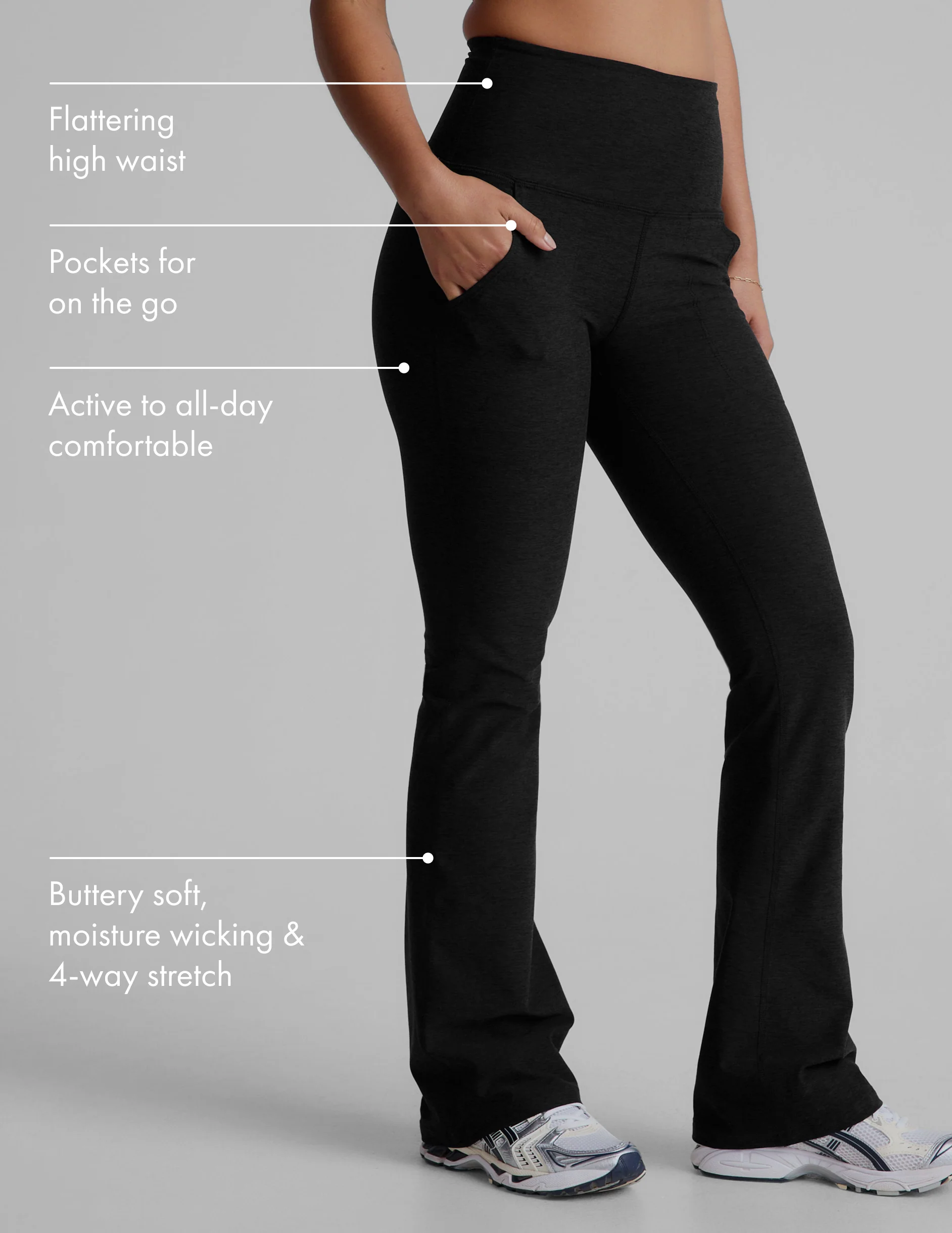 Spacedye High Waisted Practice Pocket Bootcut Pant - Onhollan