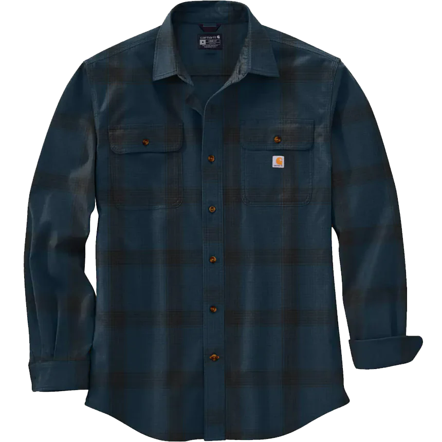 Men's Loose Fit Heavyweight Flannel Long Sleeve Plaid Shirt - Onhollan