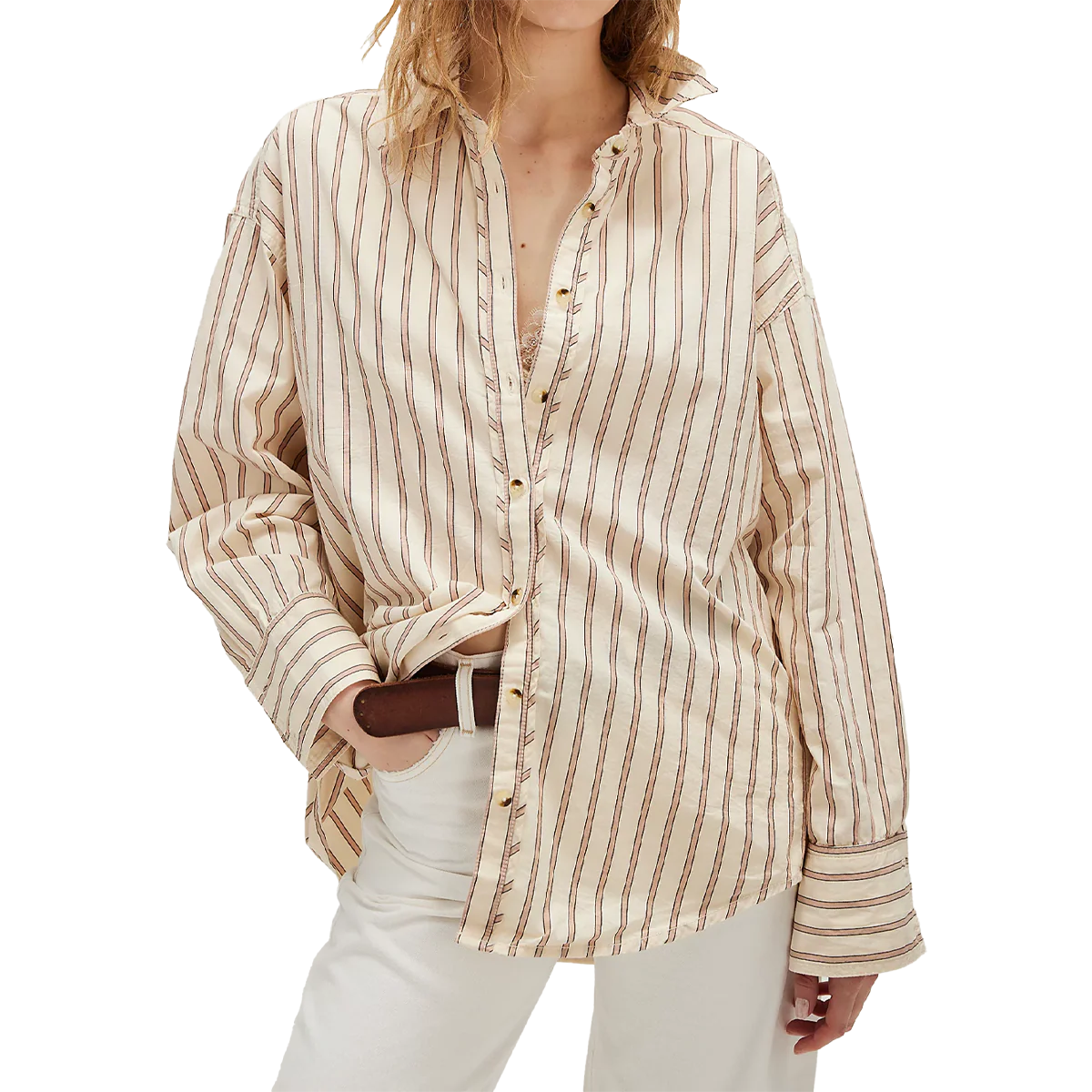 Women's Striped Varsity Vibes Shirt - Onhollan