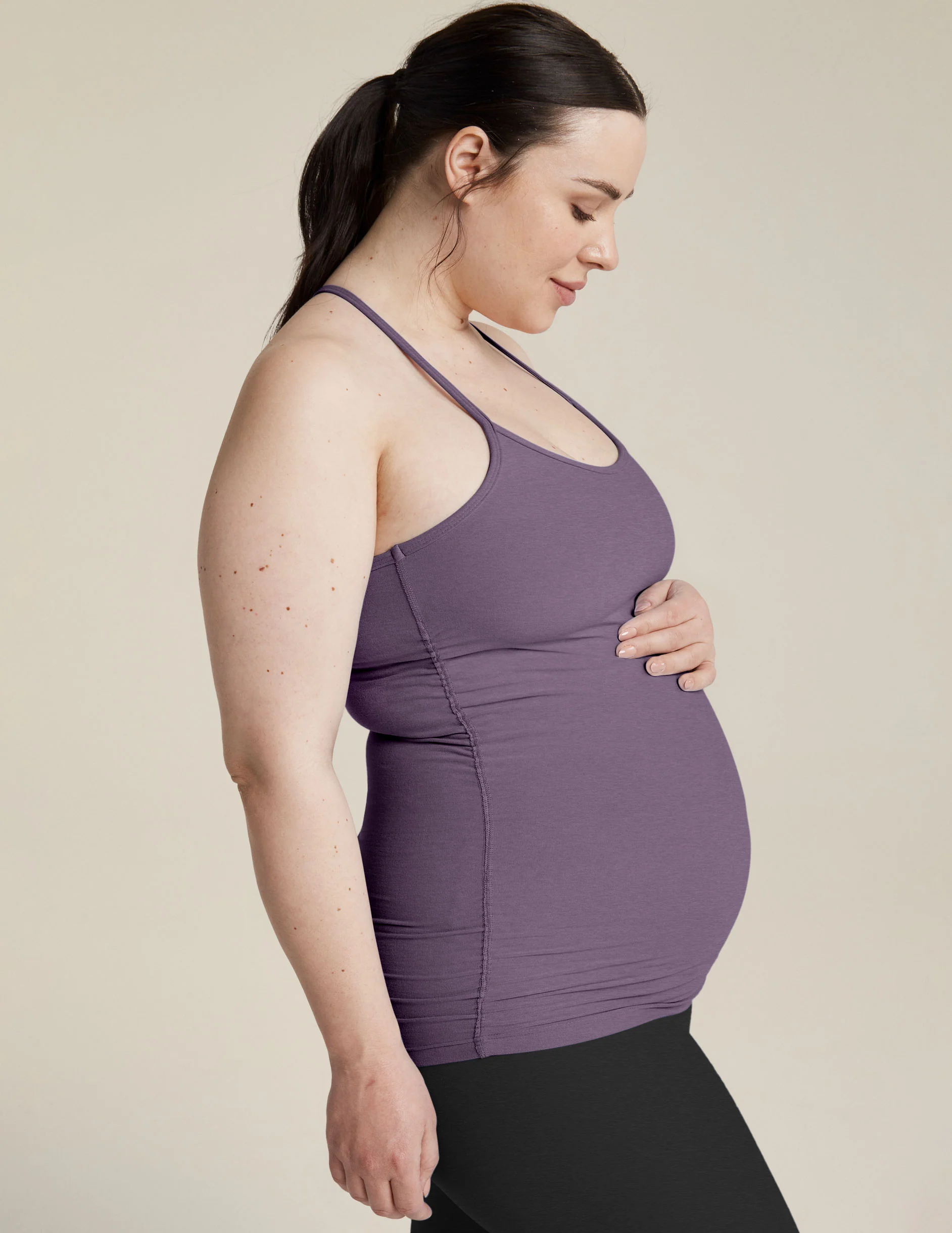 Spacedye Keep Your Cool Maternity Slim Racerback Tank - Onhollan