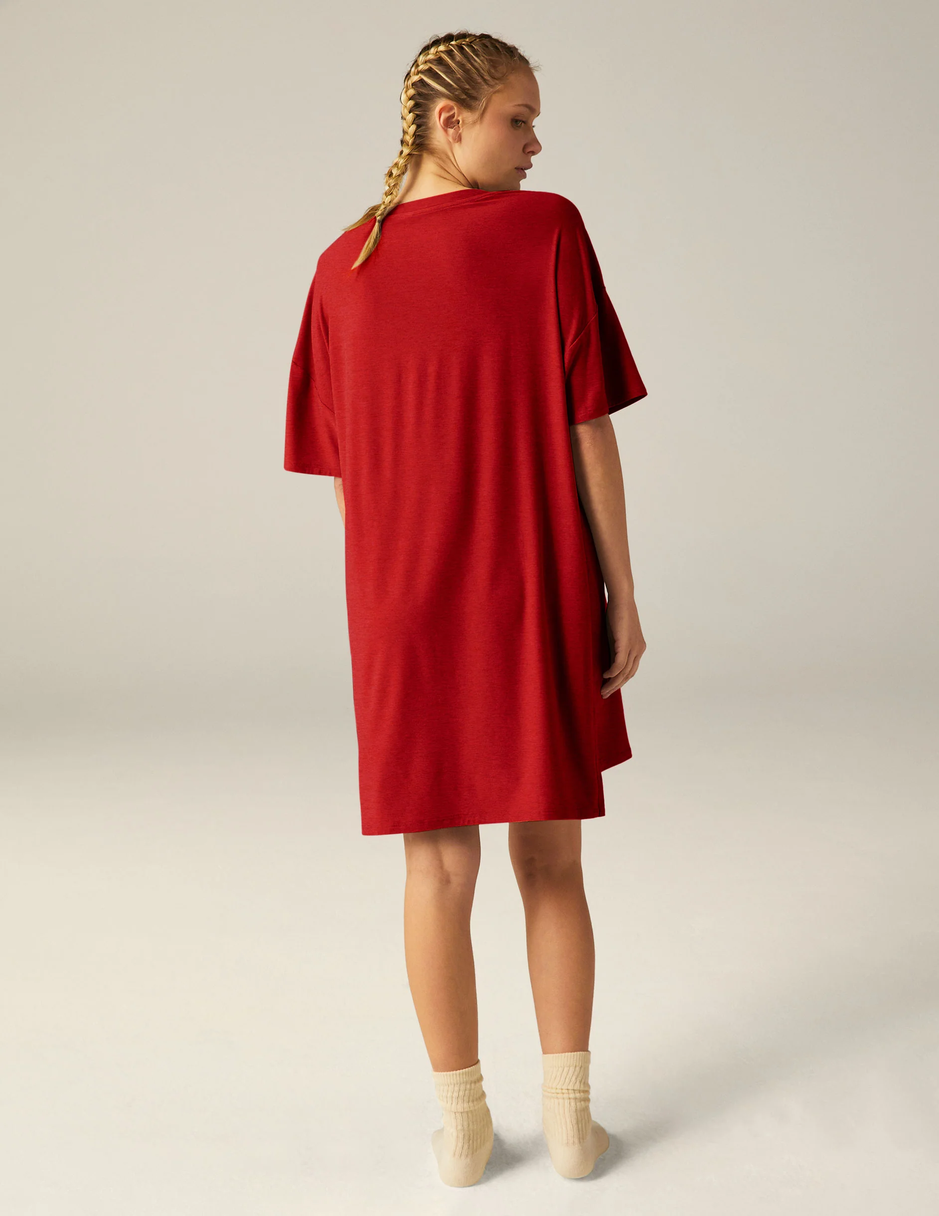 Featherweight V Rested Sleep Tee Dress - Onhollan