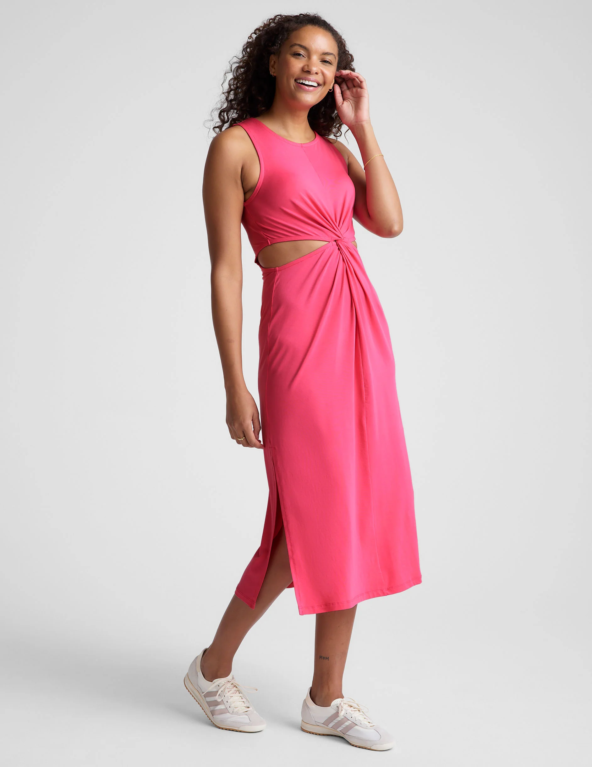 Around The World Front Twist Dress - Onhollan