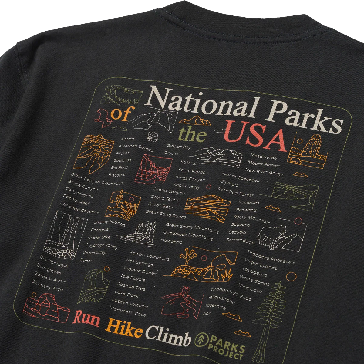 National Park Outline Checklist Tee - Onhollan