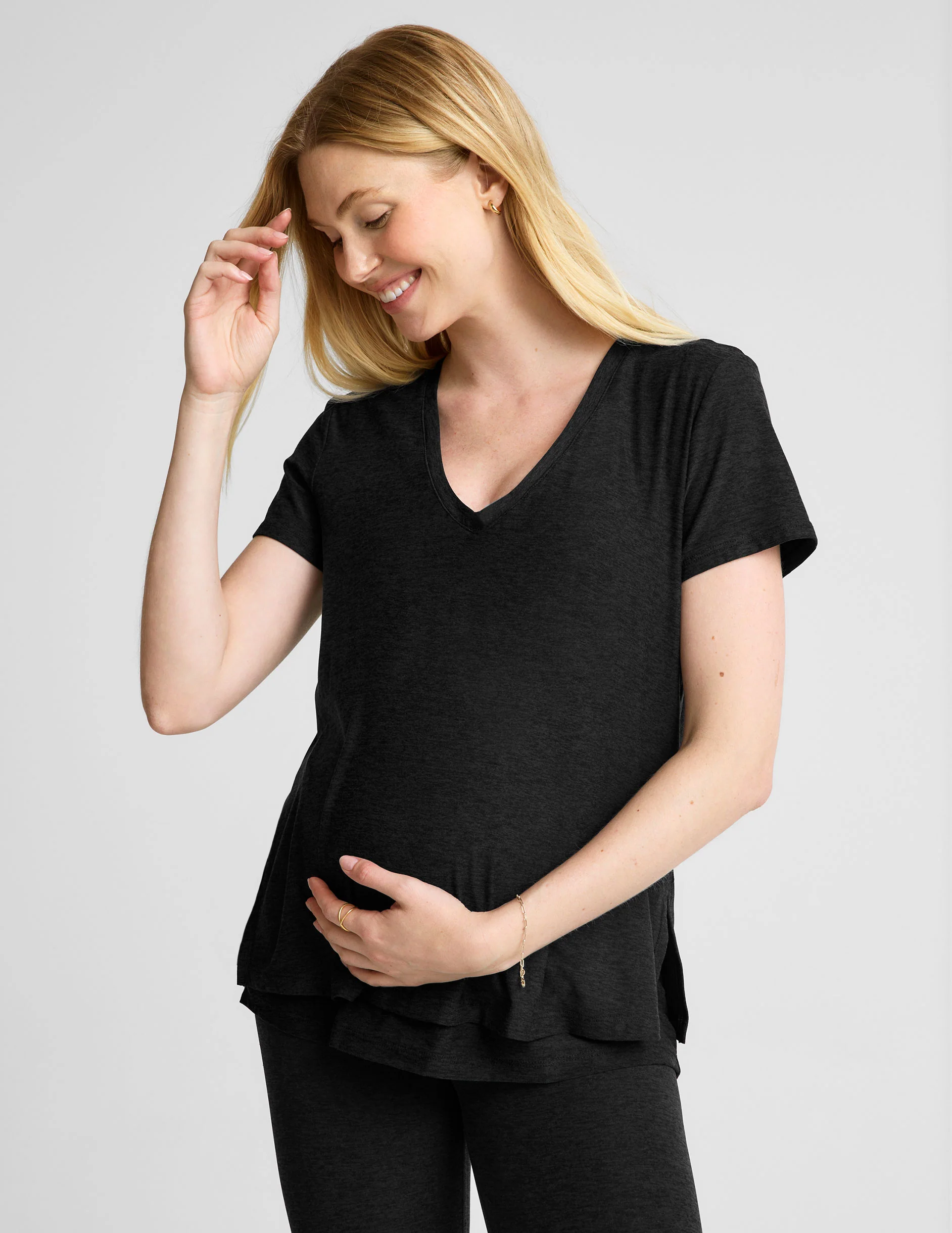 Featherweight Cozy Cover Maternity Nursing Tee - Onhollan