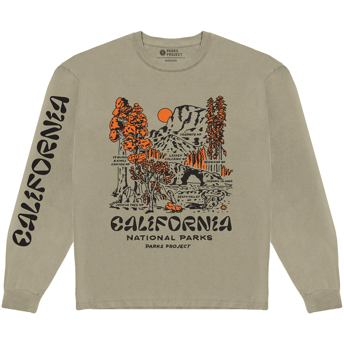 National Parks of California Vintage Long Sleeve Tee - Onhollan