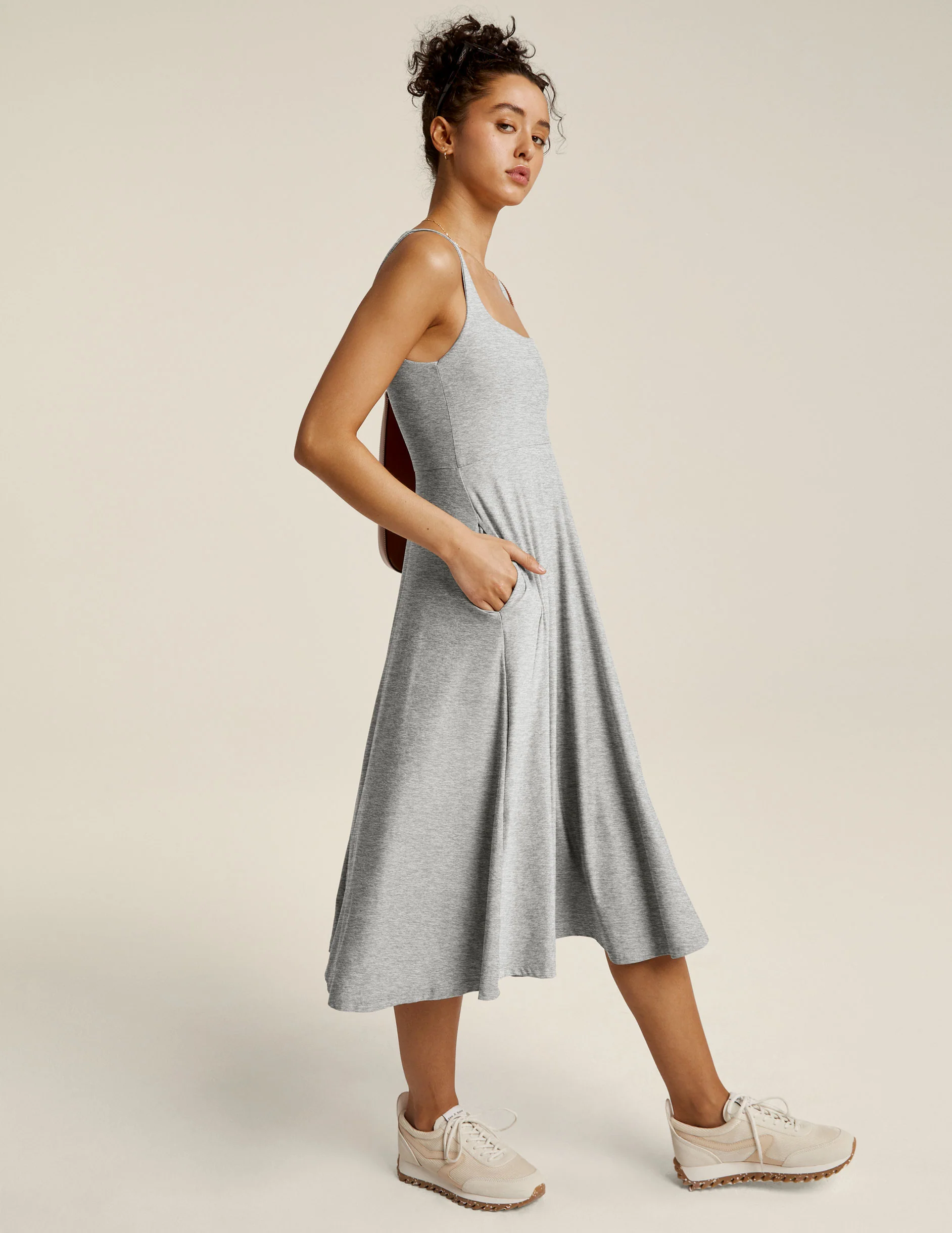 Featherweight At The Ready Square Neck Dress - Onhollan