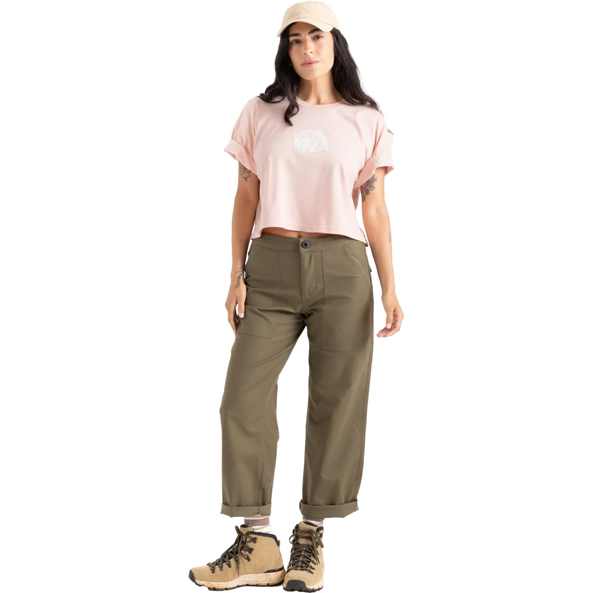 Women's Striped Shell Cropped Tee - Onhollan