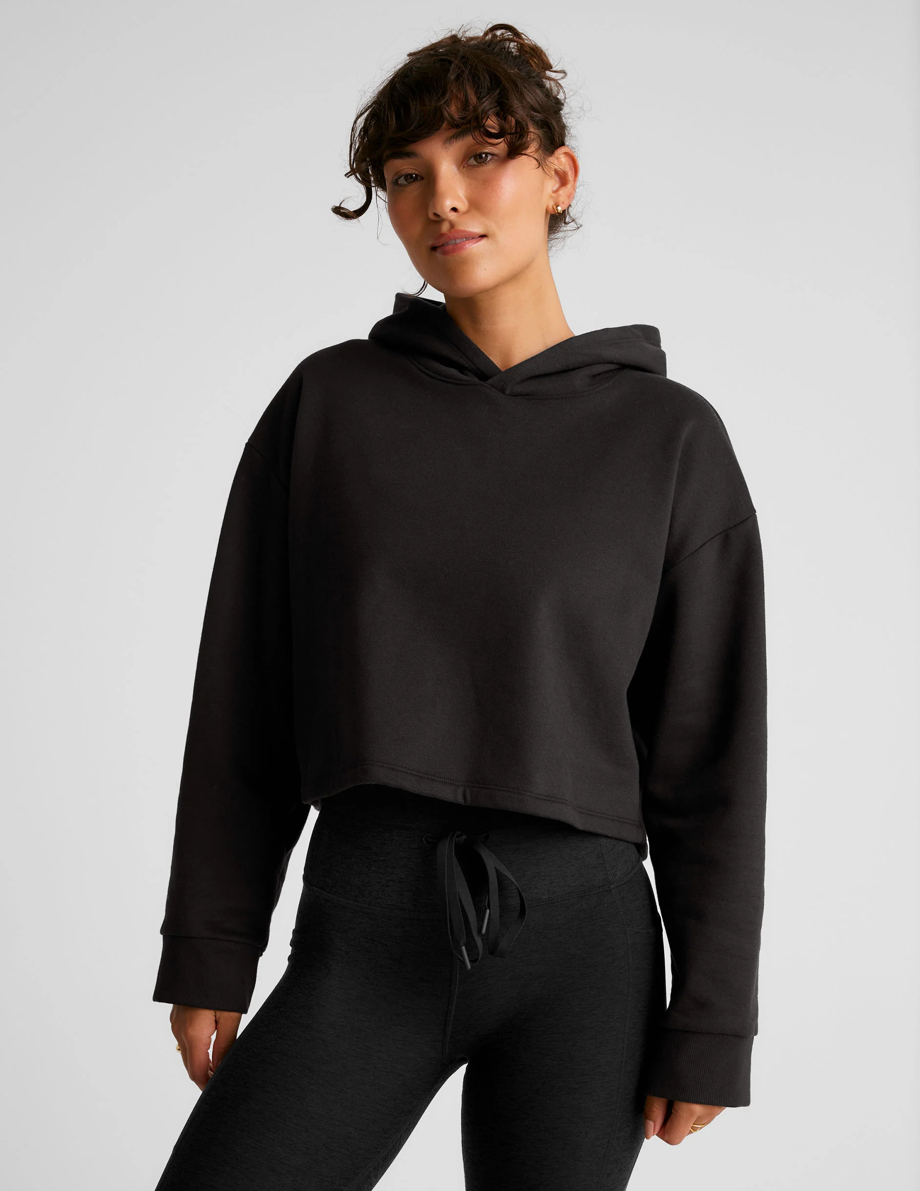 LuxeFleece Happiness Cropped Hoodie - Onhollan