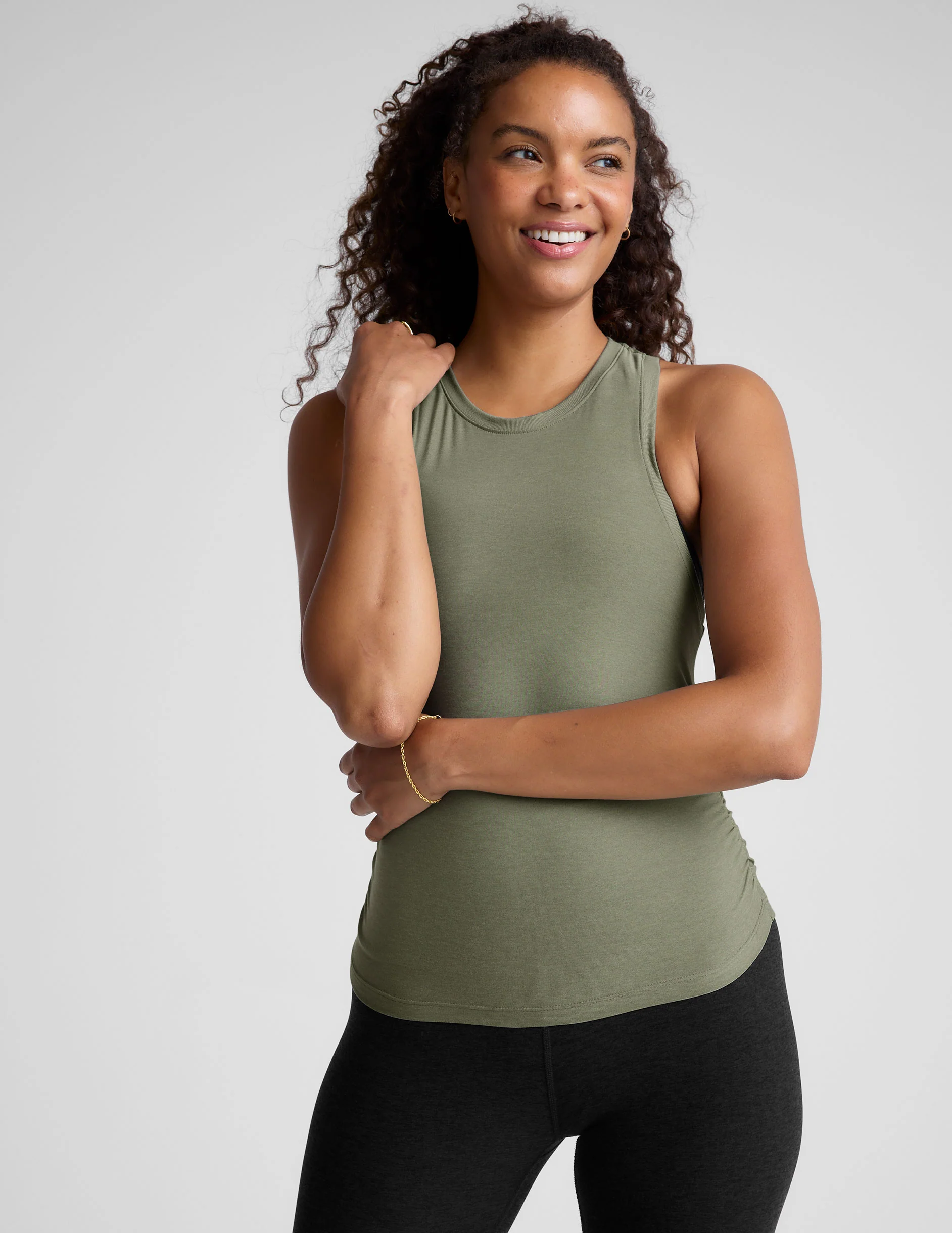Featherweight Your Fit Shirred Tank - Onhollan