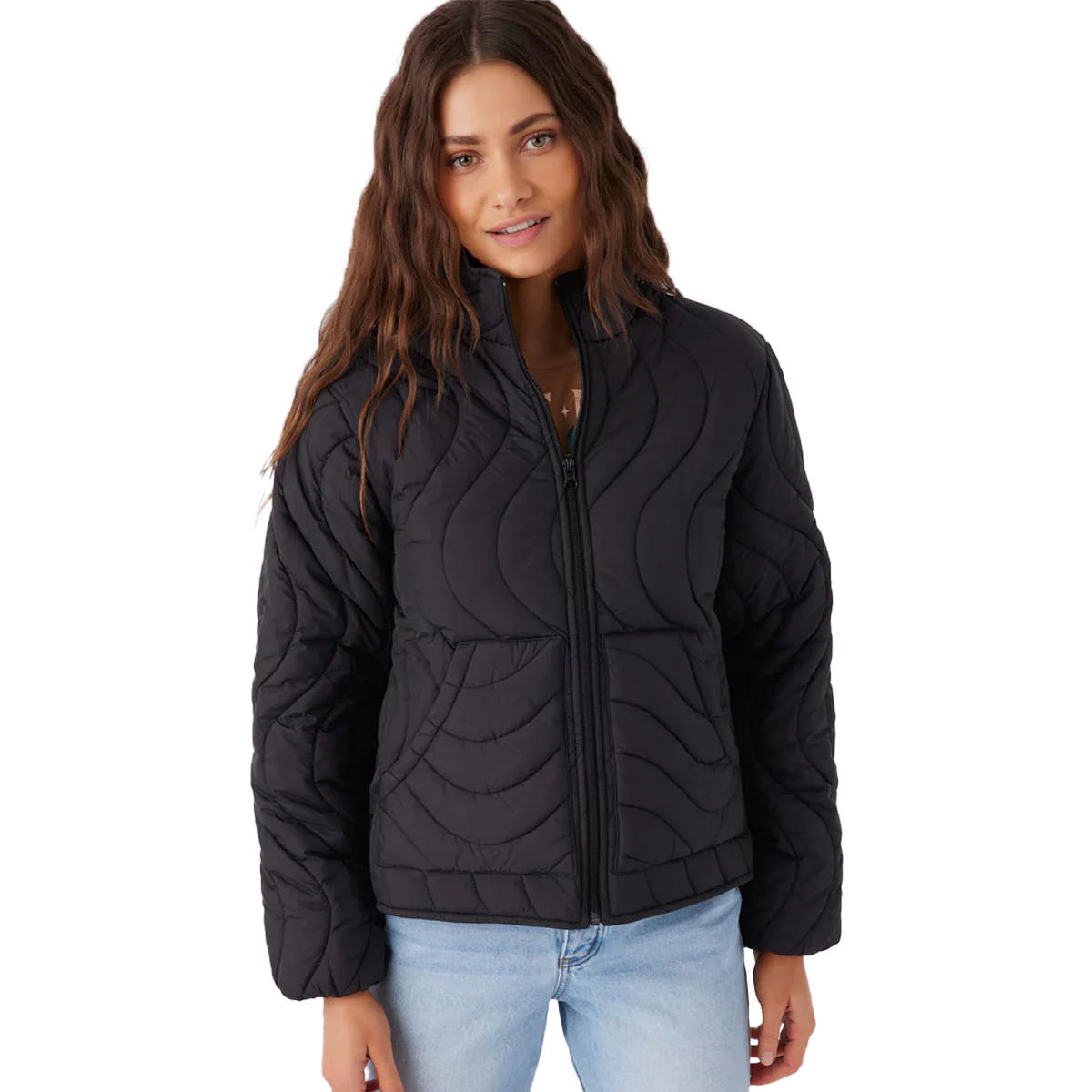 Women's Eden Nylon Wave Quilted Zip Jacket - Onhollan
