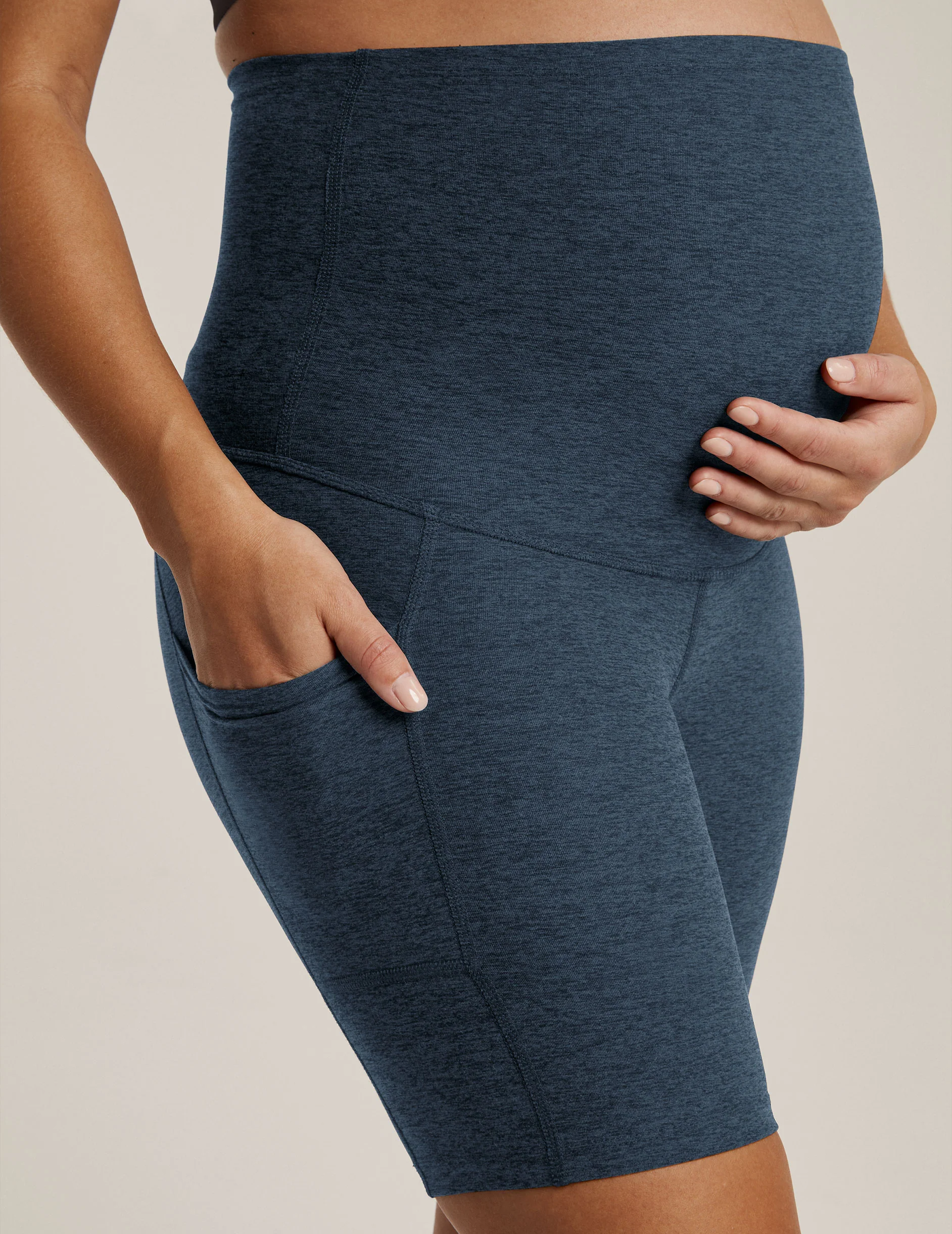 Spacedye Pockets Forever Maternity Biker Short - Onhollan