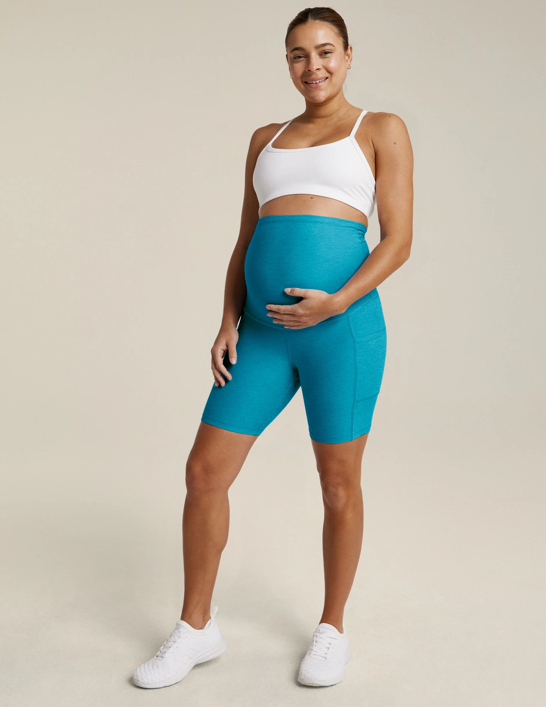 Spacedye Pockets Forever Maternity Biker Short - Onhollan