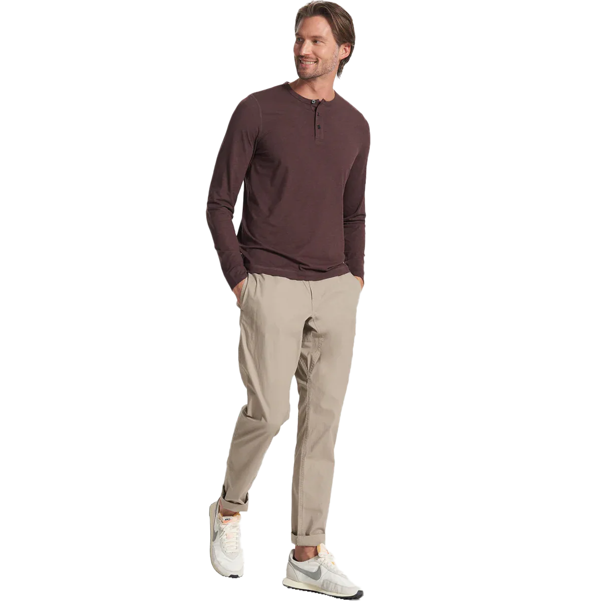 Men's Long-Sleeve Ease Performance Henley - Onhollan