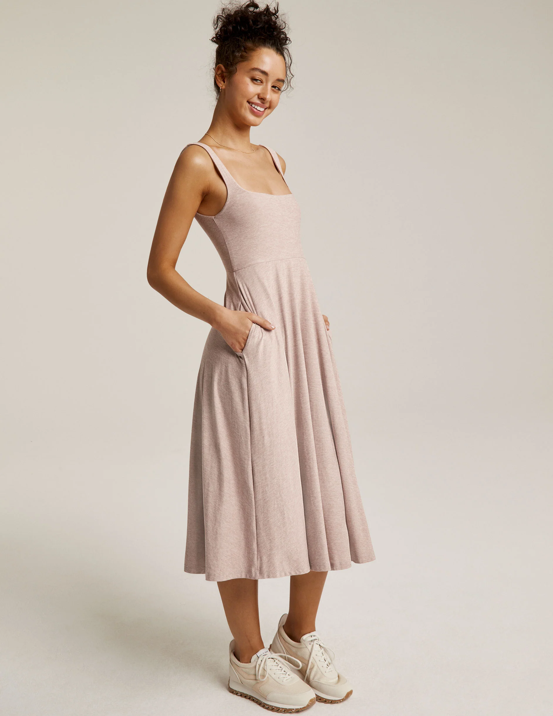 Featherweight At The Ready Square Neck Dress - Onhollan