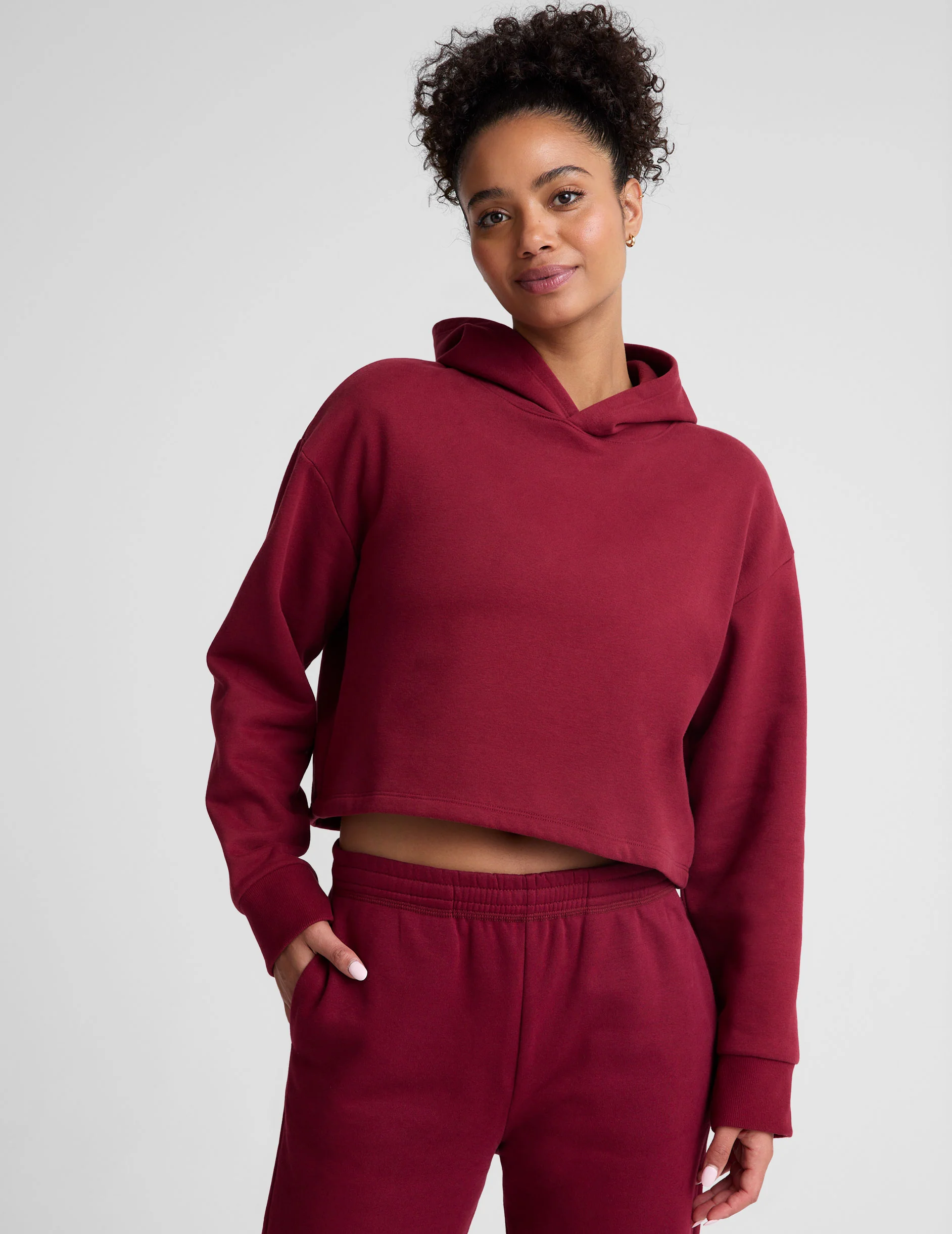 LuxeFleece Happiness Cropped Hoodie - Onhollan
