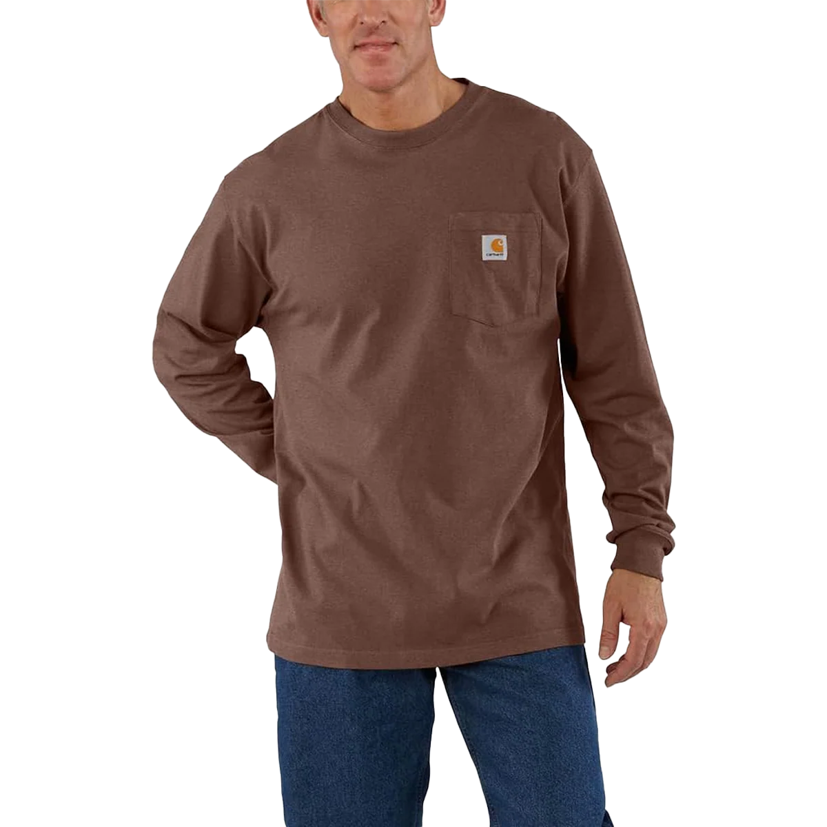 Men's Loose Fit Heavyweight Long Sleeve Pocket T-Shirt - Onhollan